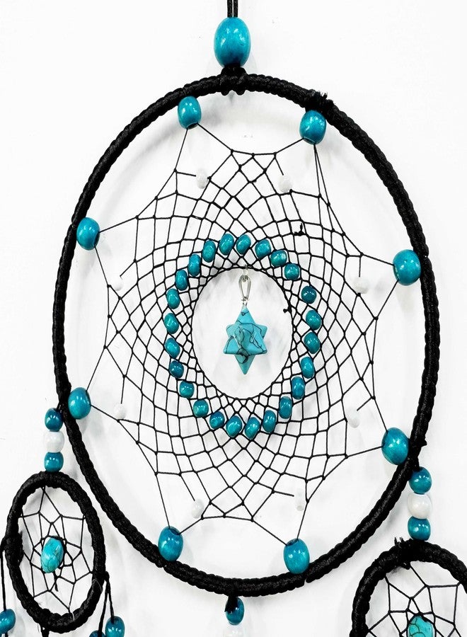 OIOVOIO Dream Catchers for Adults Large Dream Catchers Black Dream Catcher Turquoise Wall Decor for Bedroom Adult Brown Boho Dream Catcher Wall Decor Tree of Life Suncatcher Hanging - Image 3